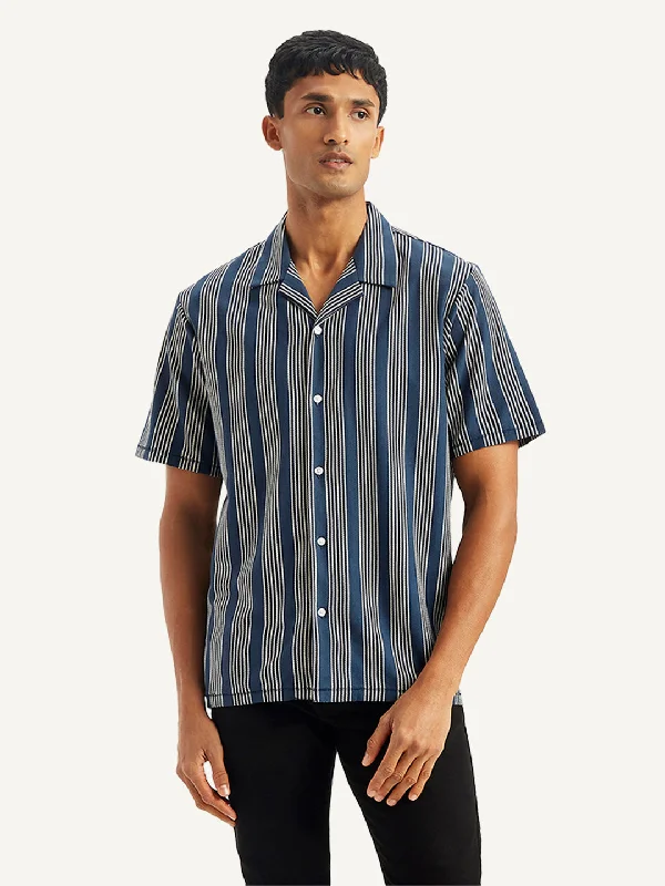 Men's Monochrome Shirts for a Minimalist VibeMen's Striped Regular Fit Camp Shirt