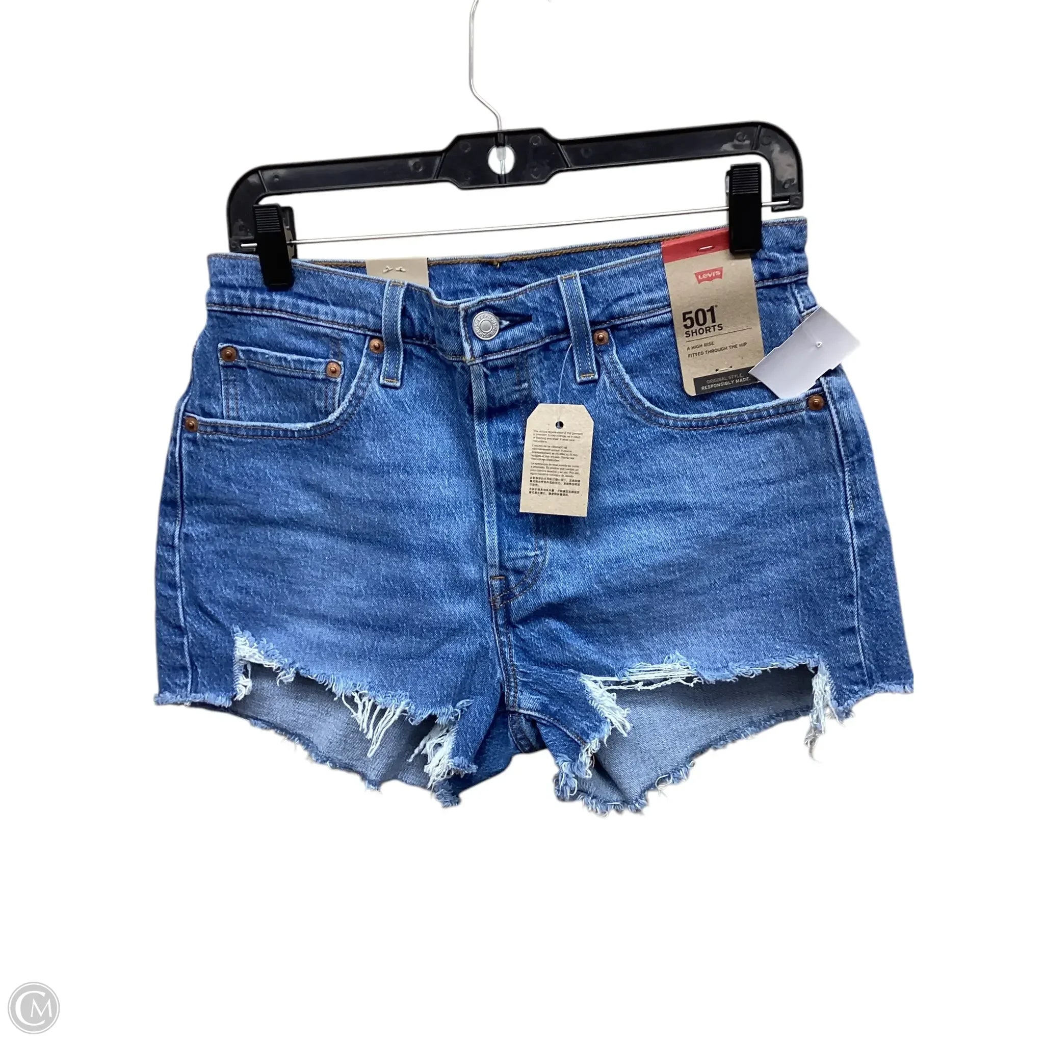 Men's Dressy Short-Inseam PantsShorts By Levis In Blue Denim, Size: 8