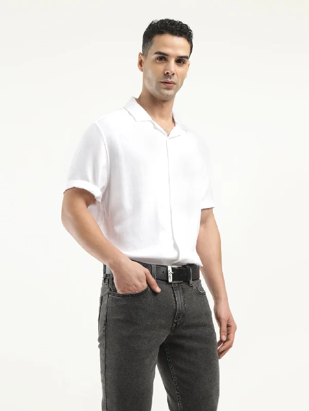 Men's Dressy Casual Shirts for Smart-Casual EventsMen's Solid Camp Collar Shirt