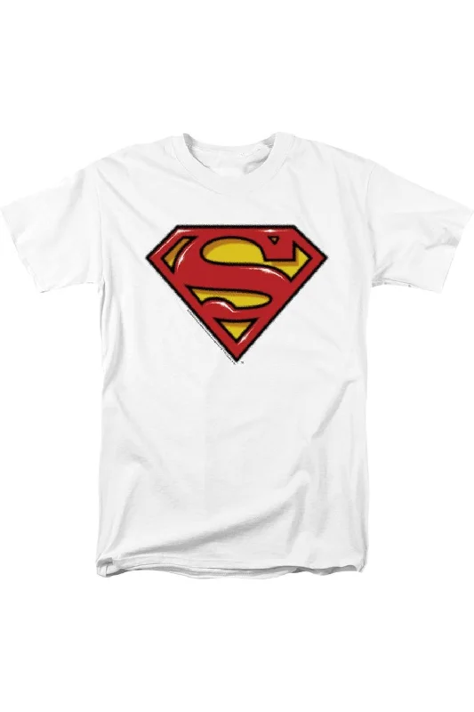Men's Shirts with Velcro ClosuresSuperman Airbrush Shield Short Sleeve Adult Tee / T-Shirt Men's Shirts with Velcro ClosuresSuperman Airbrush Shield Short Sleeve Adult Tee / T-Shirt