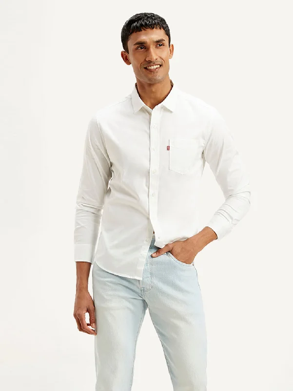 Durable Men's Work ShirtsMen's Solid Slim Fit Shirt