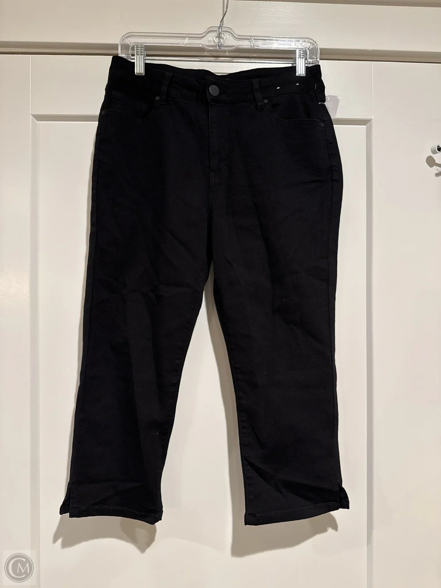 Cool Distressed Men's JeansPants Cropped By D Jeans In Black, Size: 8