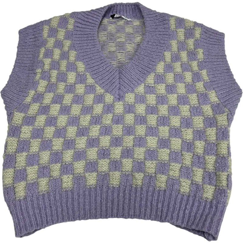 Trendy Men's Anorak JacketsVest Sweater By English Factory In Grey & Purple, Size: S Trendy Men's Anorak JacketsVest Sweater By English Factory In Grey & Purple, Size: S