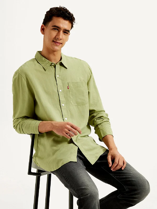 Men's Sleeveless Shirts for Summer ComfortMen's Solid Slim Fit Linen Shirt