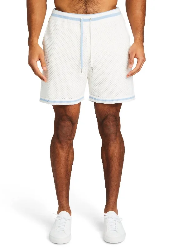 Relaxed and Comfortable Men's Casual ShortsBruce Crochet Short In White/blue