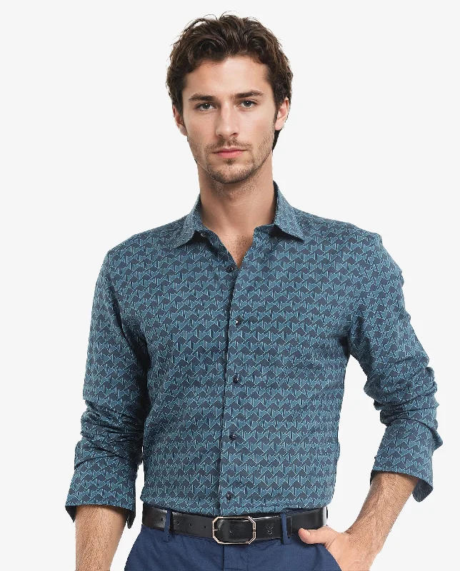 Men's Camping Shirts for Outdoor AdventuresRare Rabbit Men's Avior Teal Viscose Fabric Full Sleeve Collared Neck Monogram Print Shirt Men's Camping Shirts for Outdoor AdventuresRare Rabbit Men's Avior Teal Viscose Fabric Full Sleeve Collared Neck Monogram Print Shirt