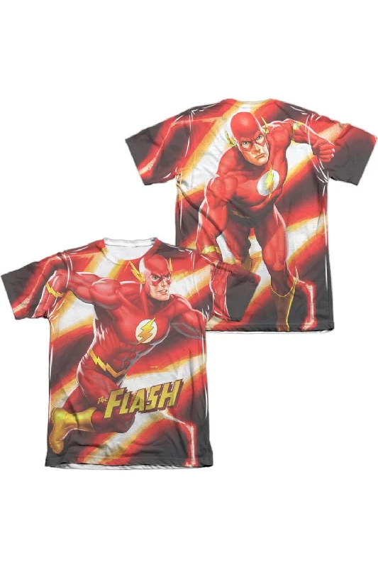 Men's Shirts for CampingJustice League of America Speed Bolt (Front/Back Print) Adult Poly/Cotton Short Sleeve Tee / T-Shirt