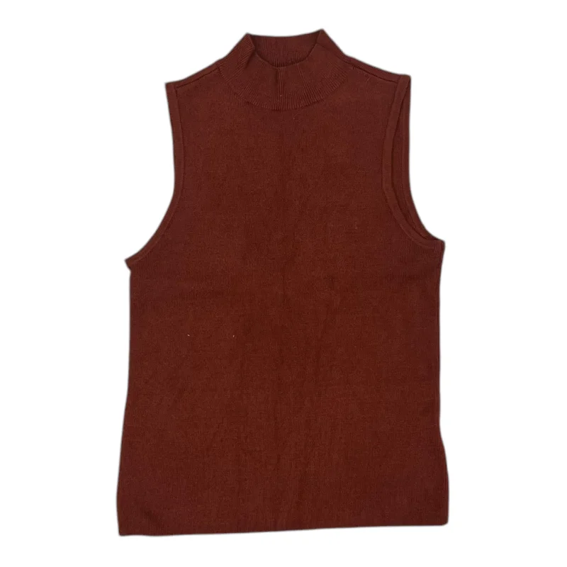 Men's Coats with Adjustable SleevesVest Sweater By Nine West Apparel In Brown, Size:S Men's Coats with Adjustable SleevesVest Sweater By Nine West Apparel In Brown, Size:S