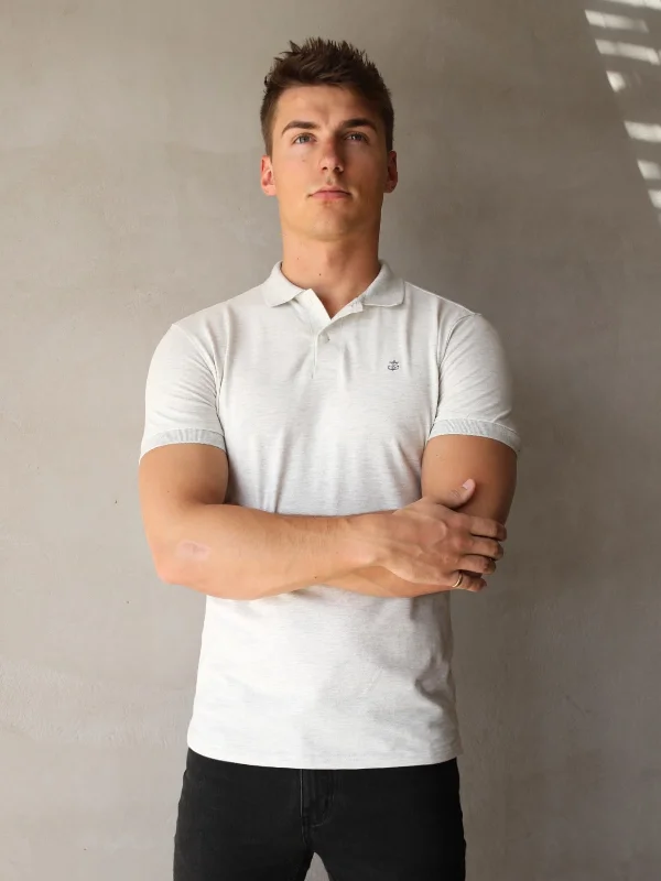 Men's Shirts with Convertible CollarsRyton Soft Polo - Marl White