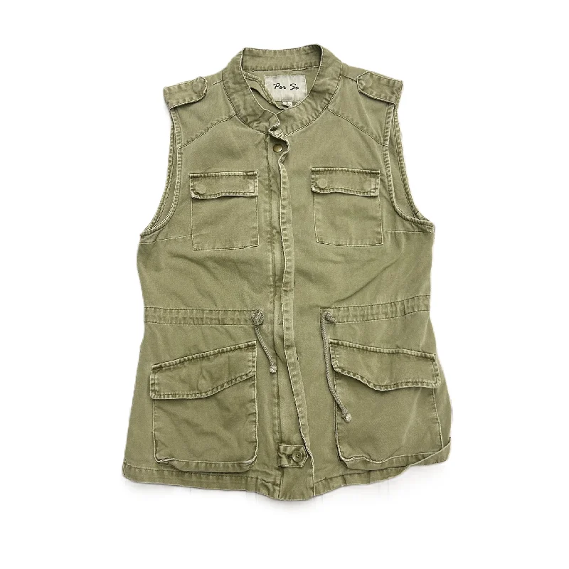 Men's Coats with Snap ButtonsVest Other By Per Se In Green, Size: M