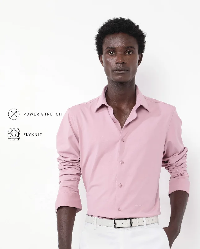 Men's Henley T-Shirts for a Casual TwistRare Rabbit Men's Flyknit Dusky Pink Cotton Polyester Fabric Full Sleeves Knitted Solid Shirt Men's Henley T-Shirts for a Casual TwistRare Rabbit Men's Flyknit Dusky Pink Cotton Polyester Fabric Full Sleeves Knitted Solid Shirt