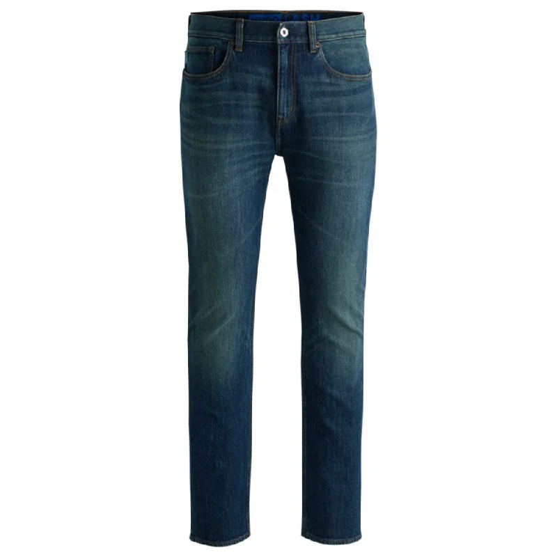 Elegant Straight-Leg Men's JeansSlim-fit jeans in blue stretch denim