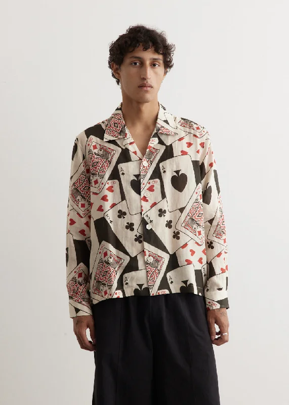 Men's Shirts with Drawstring WaistbandsAce Of Spades Long Sleeve Shirt