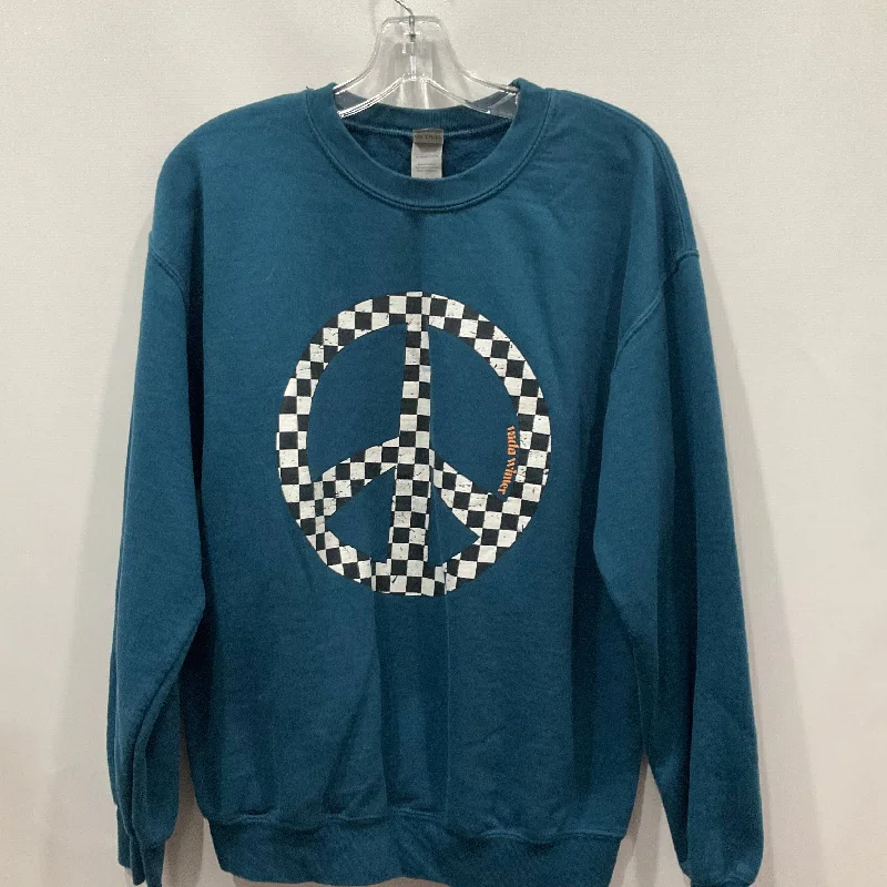 Men's Hoodies with Water-Repellent FabricBlue Sweatshirt Crewneck Cmc, Size M