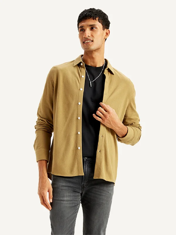 Layered Men's Henley ShirtsMen's Solid Slim Fit Shirt