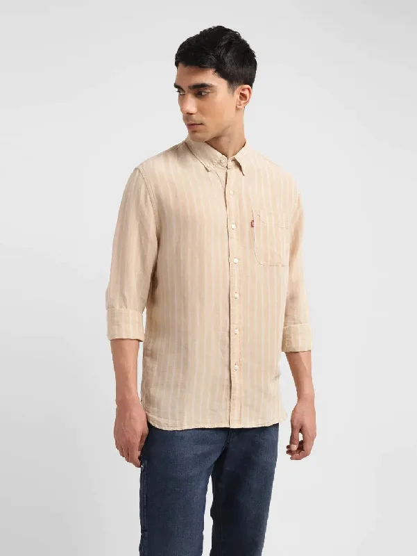 Men's Machine-Washable Shirts for ConvenienceMen's Striped Slim Fit Shirt