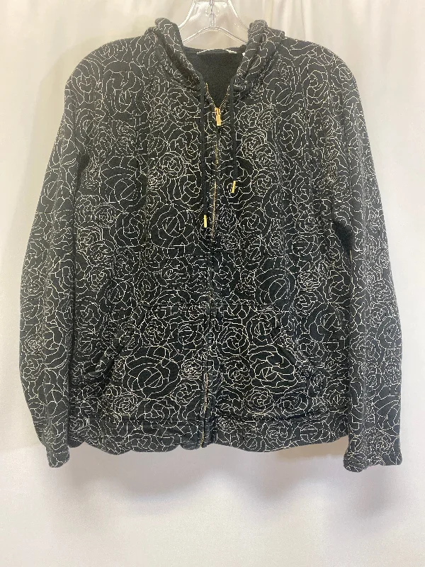 Men's Hoodies with Contrast StitchingBlack Sweatshirt Hoodie Liz Claiborne, Size Xl