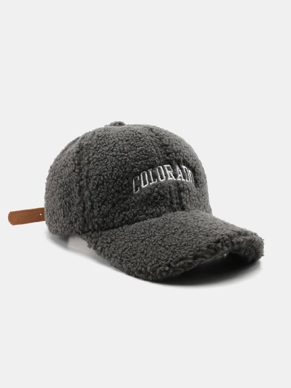 Waterproof Work HatsColorado Embroidery Teddy Plush Baseball Cap