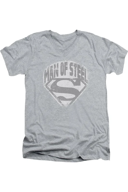 Men's Shirts with Graphic PrintsSuperman Man Of Steel Shield Short Sleeve Adult V Neck Tee / T-Shirt Men's Shirts with Graphic PrintsSuperman Man Of Steel Shield Short Sleeve Adult V Neck Tee / T-Shirt