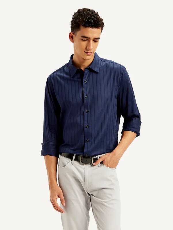 Men's Custom-Fit Shirts for a Personalized LookMen's Self Design Slim Fit Shirt