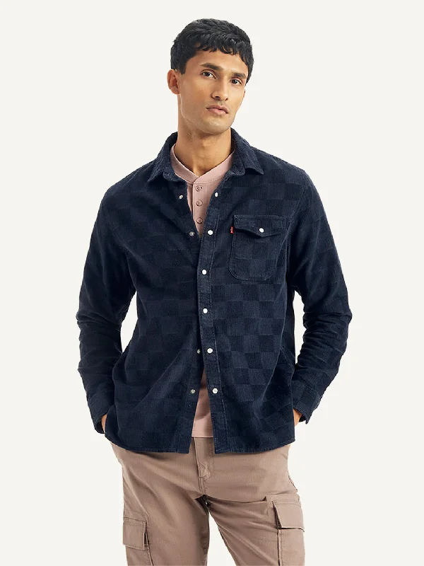Men's Fishing Shirts for Water SportsMen's Checkered Spread Collar Denim Shirt