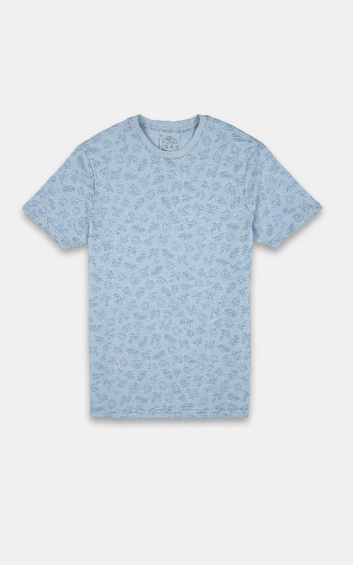 Men's Shirts with Checkered PatternsPRINTED T-SHIRT SKY BLUE