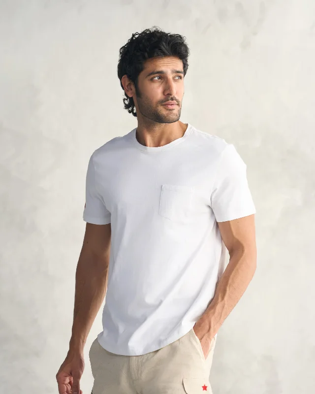 Men's Shirts with Plaid PatternsPocket T-shirt - White