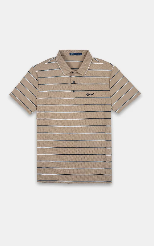 Warm Men's Fleece-Lined TopsEXECUTIVE POLO LIGHT KHAKI