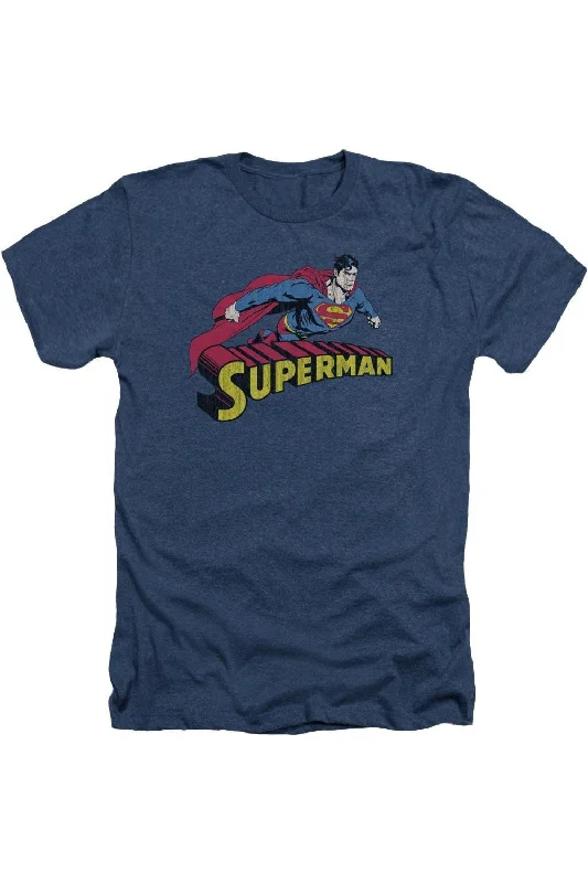 Men's Shirts for BoatingSuperman Flying Over Adult Heather Tee / T-Shirt