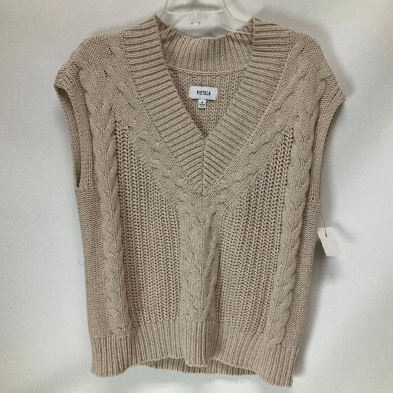 Men's Coats with Hidden PocketsVest Sweater By Pistola In Cream, Size: M
