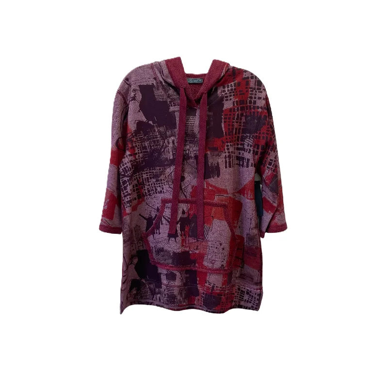Men's Hoodies with Flannel LiningRed Sweatshirt Hoodie By Cme, Size: M