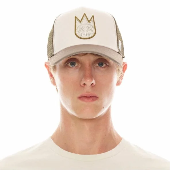 Beach Bucket CapsCult Of Individuality Clean Logo Mesh Trucker Hat (Winter White) 623B10-CH71A