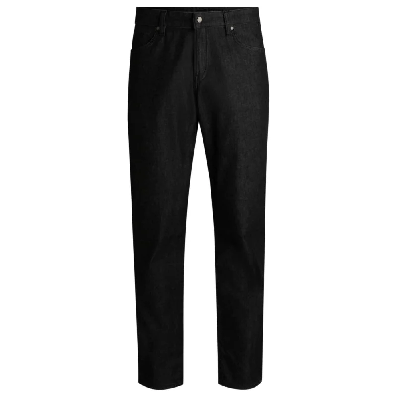 Fashion-Forward Men's JeansMaine Regular-fit jeans in black stretch denim