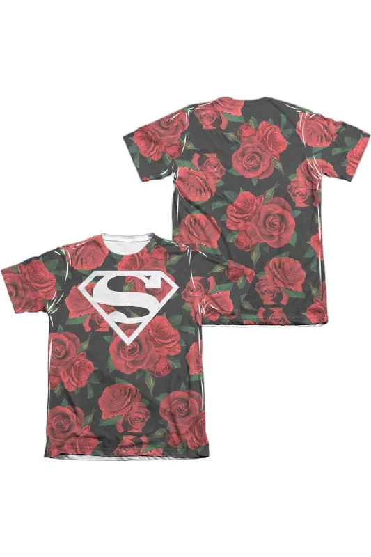 Men's Shirts with Elastic WaistbandsSuperman Super Floral (Front/Back Print) Adult Poly/Cotton Short Sleeve Tee / T-Shirt Men's Shirts with Elastic WaistbandsSuperman Super Floral (Front/Back Print) Adult Poly/Cotton Short Sleeve Tee / T-Shirt