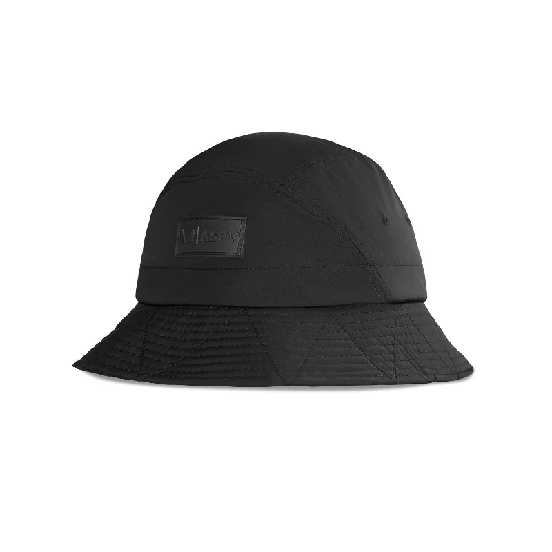 Beach Sun Hats0672. Hipora® Bucket Hat - Black "Patch Logo"