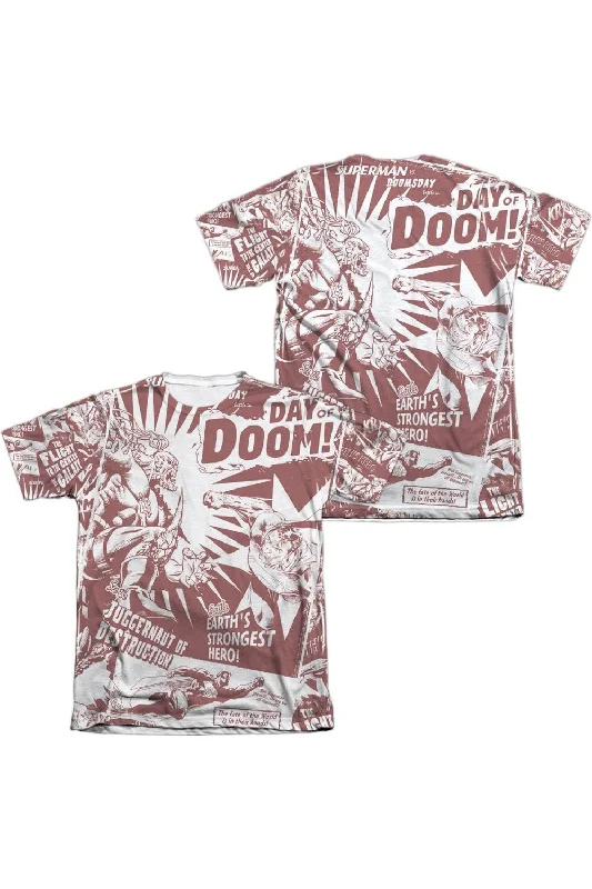Men's Performance Shirts for SportsSuperman Day Of Doom (Front/Back Print) Adult 65/35 Poly/Cotton Short Sleeve Tee / T-Shirt Men's Performance Shirts for SportsSuperman Day Of Doom (Front/Back Print) Adult 65/35 Poly/Cotton Short Sleeve Tee / T-Shirt