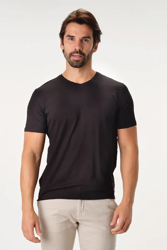 Men's Shirts with Roll-Up SleevesModal Blend Short Sleeve T-Shirts