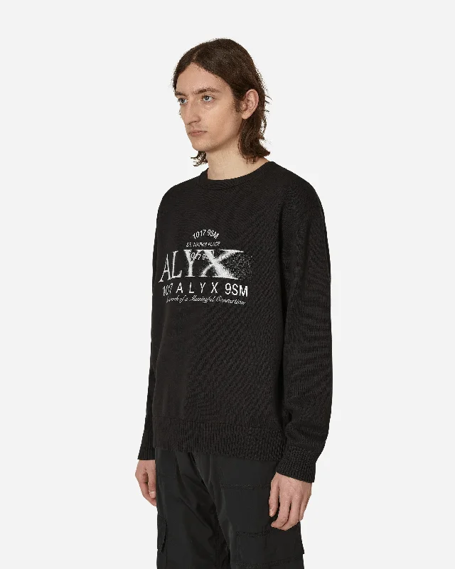 Graphic Crewneck Sweater Black