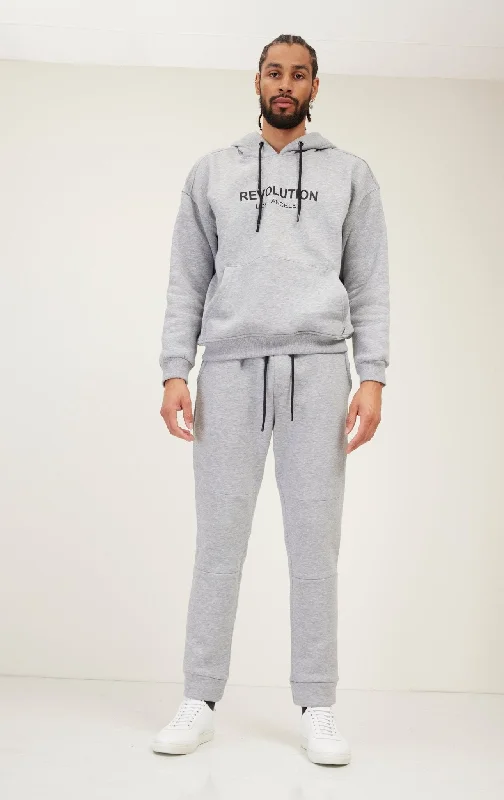 Fitted Drawstring Sweatpants - Grey