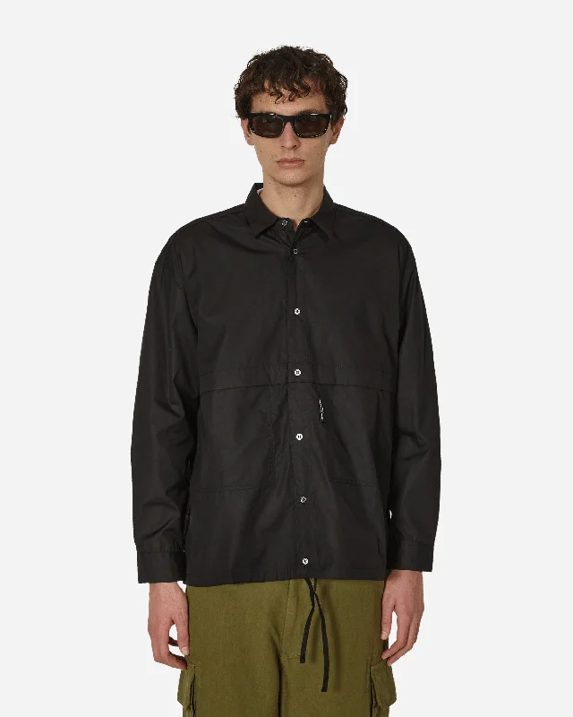 Drawstring Cotton Shirt Black