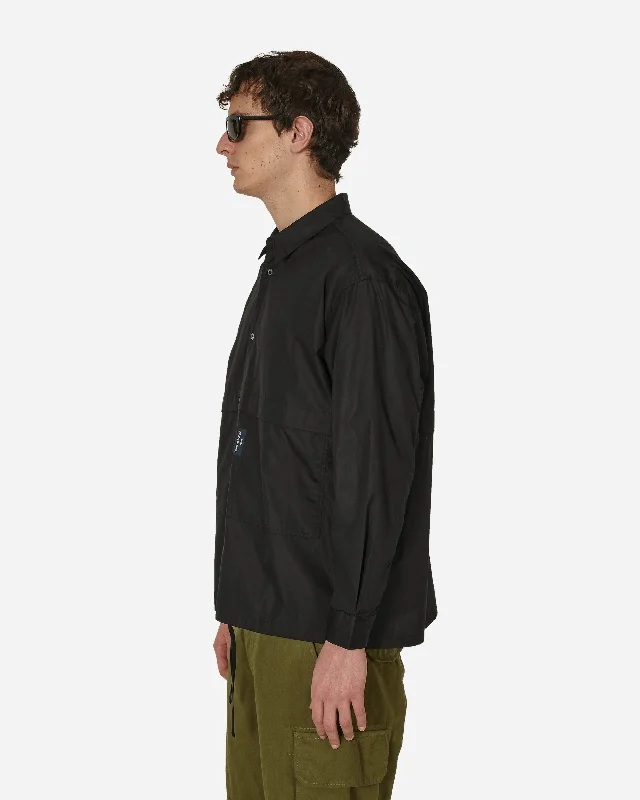 Drawstring Cotton Shirt Black