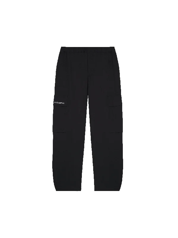 Cotton Linen Cargo Pants—black