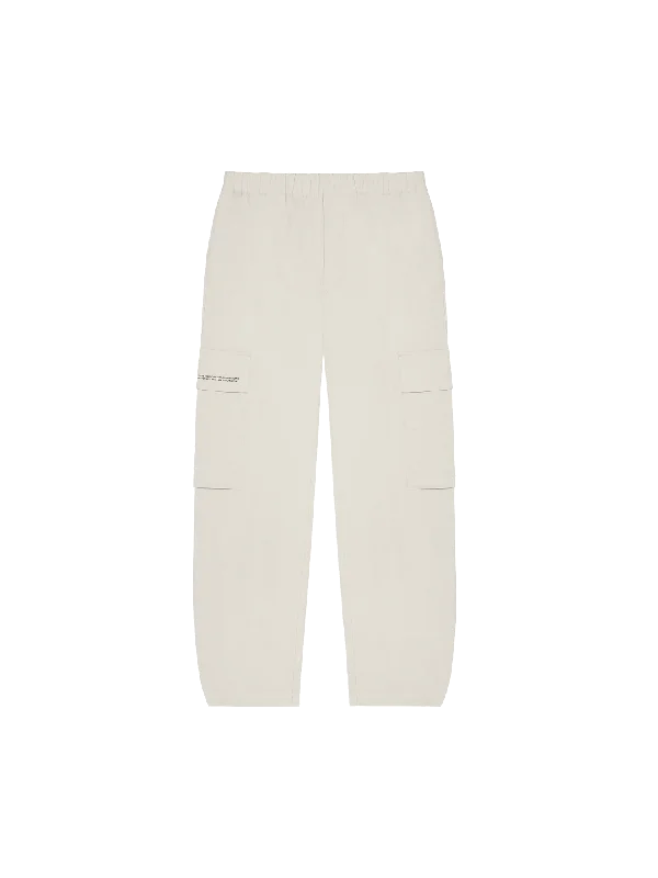 Organic Cotton Linen Cargo Pants—limestone