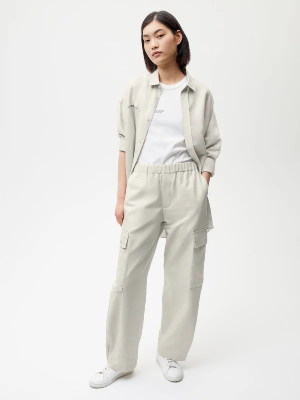 Organic Cotton Linen Cargo Pants—limestone