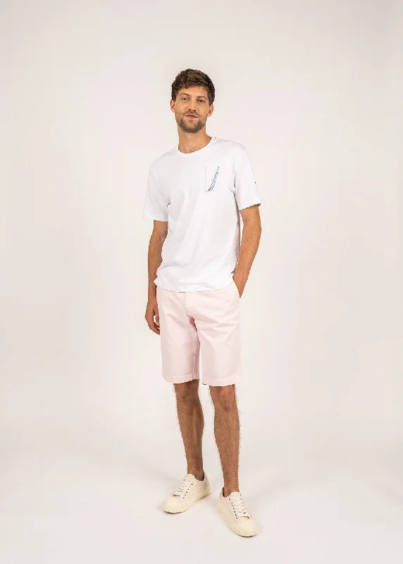 Doug straight Bermuda shorts - in cotton canvas (ROSE)