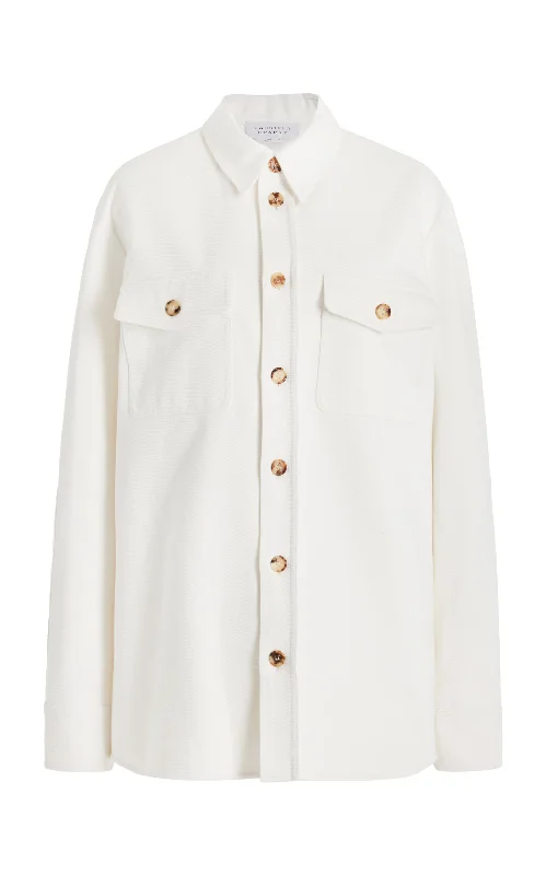 Everly Overshirt in White Organic Cotton