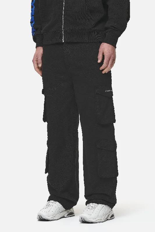 Garlan Wide Cargo Pants Black