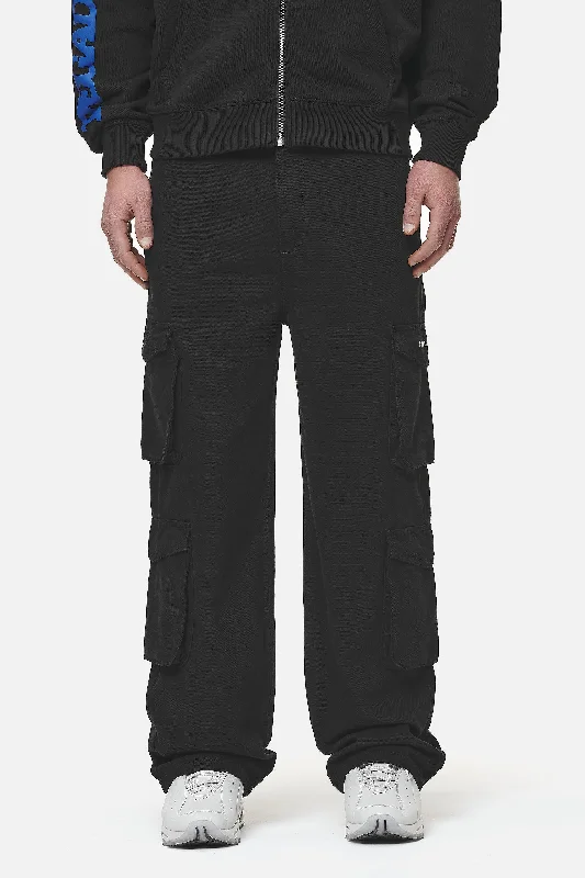 Garlan Wide Cargo Pants Black