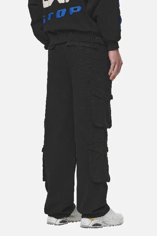 Garlan Wide Cargo Pants Black