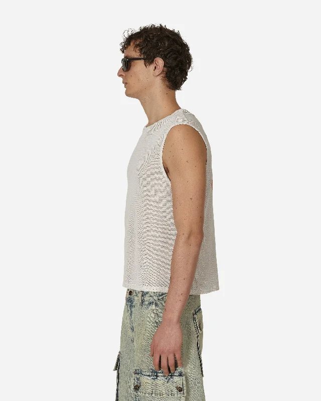 Mesh Jersey Tank Top Pearl White